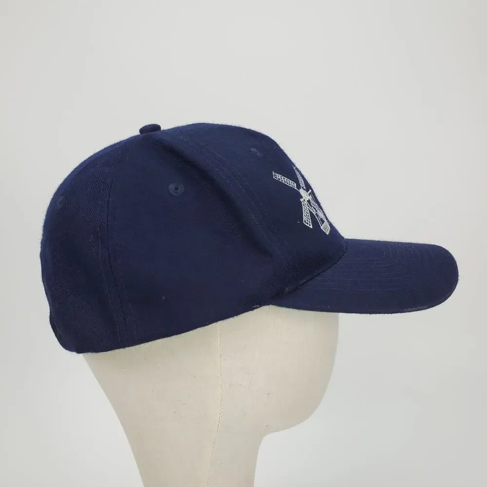 Vintage Holland Hotel Snapback Hat Navy Blue Windmill Wool Blend Baseball‎ Cap